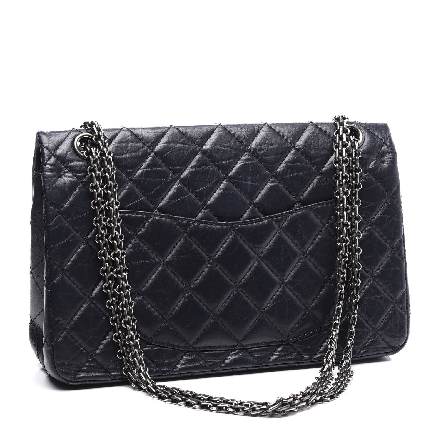 Chanel Aged Calfskin Quilted 2.55 Reissue 226 Flap Navy Blue 2 of 10