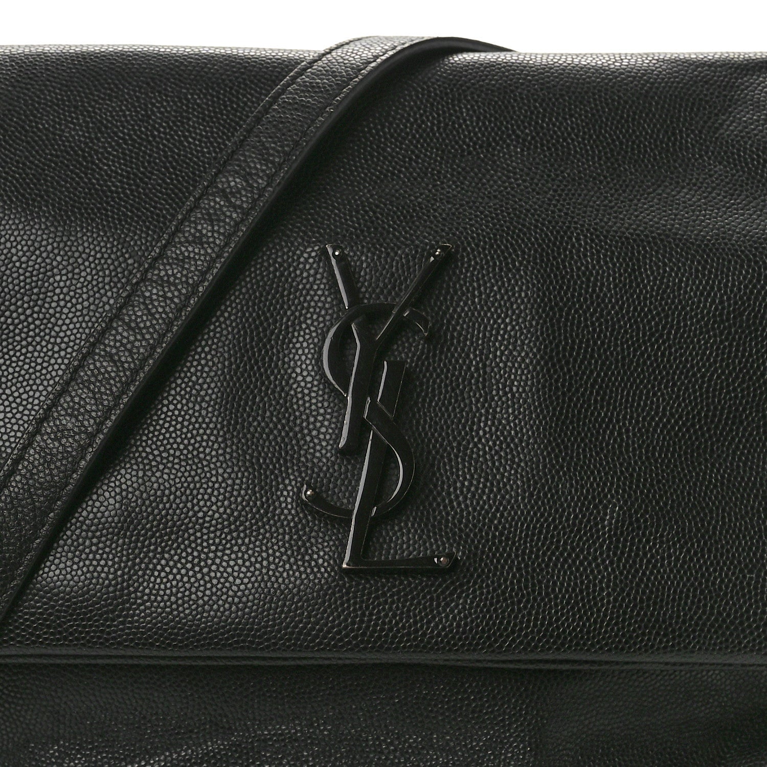 Saint Laurent Grain De Poudre Medium West Hollywood Monogram Fold-Over Black 9 of 13