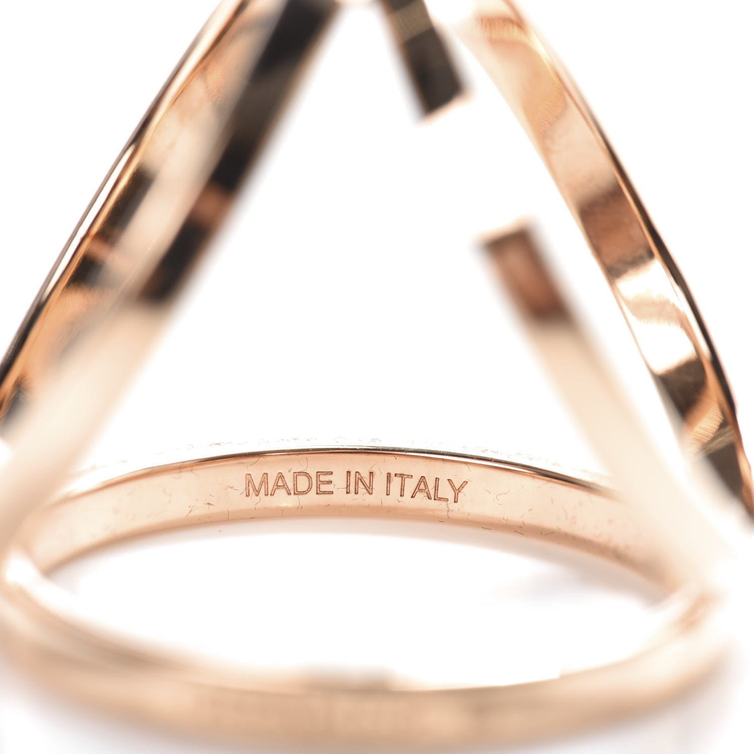 Hermes Permabrass Rose Gold Plated Trio Scarf Ring 3 of 4