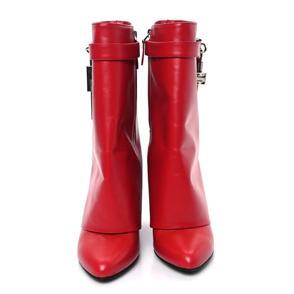 Givenchy Calfskin Shark Lock Ankle Boots 39 Red 2 of 9