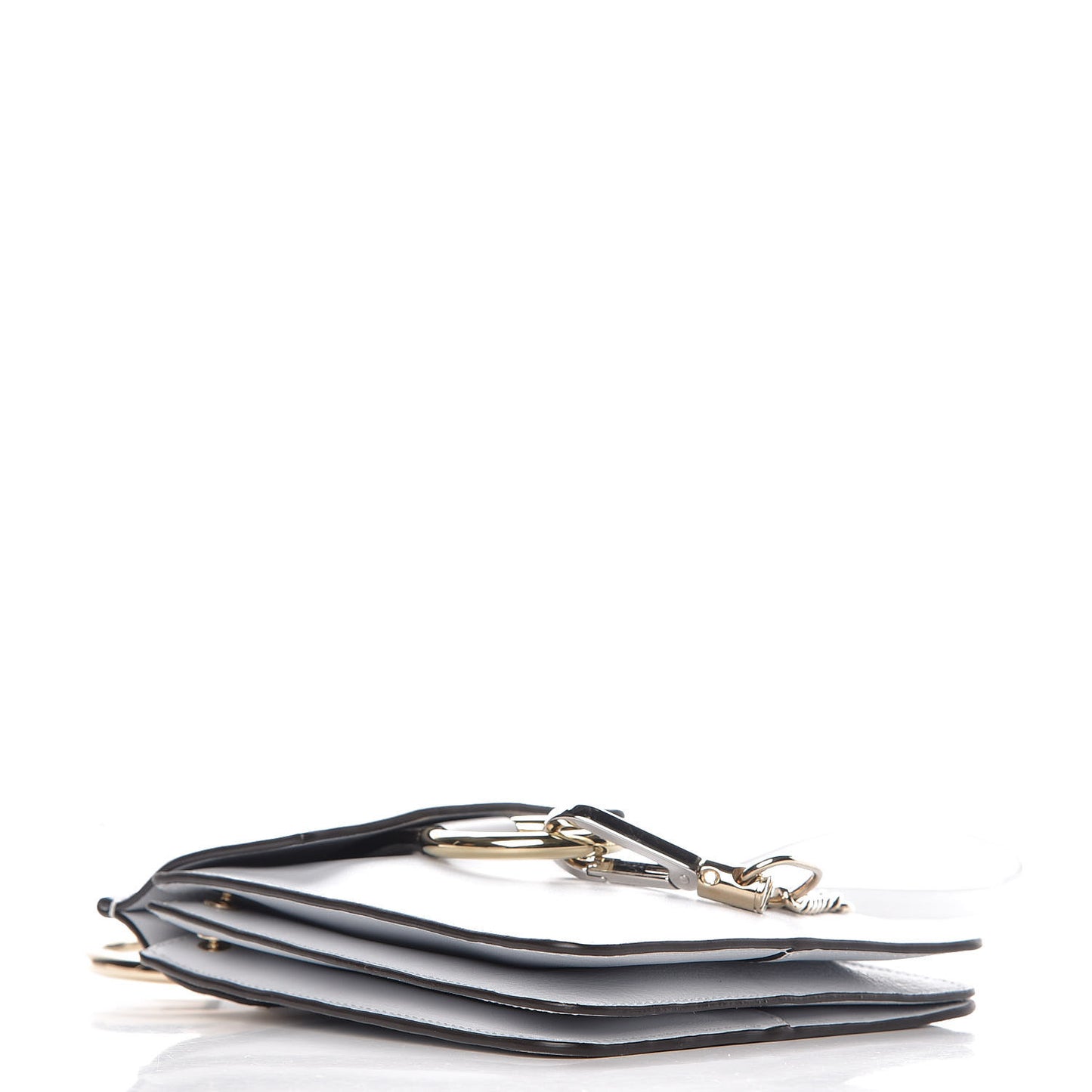 Suede Calfskin Mini Faye Bracelet Bag Light Cloud