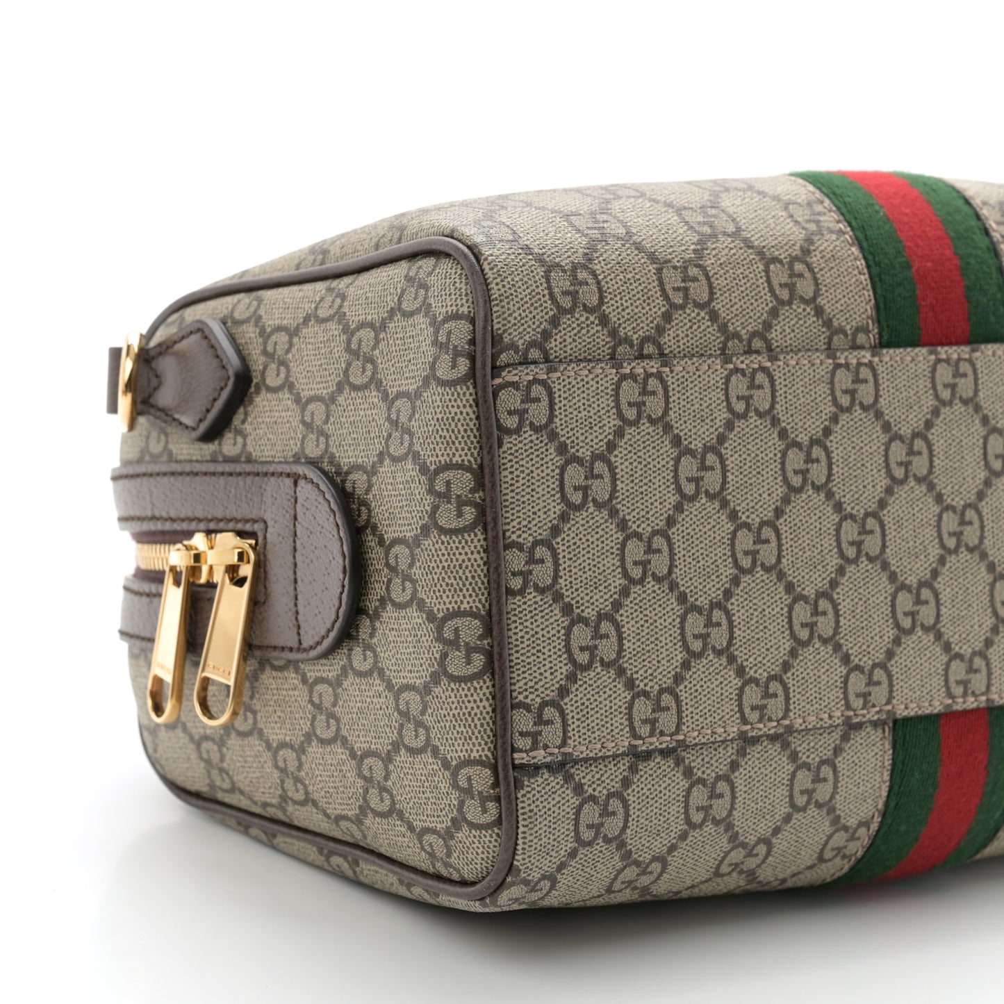 GG Supreme Monogram Web Small Ophidia Top Handle Bag Beige Ebony