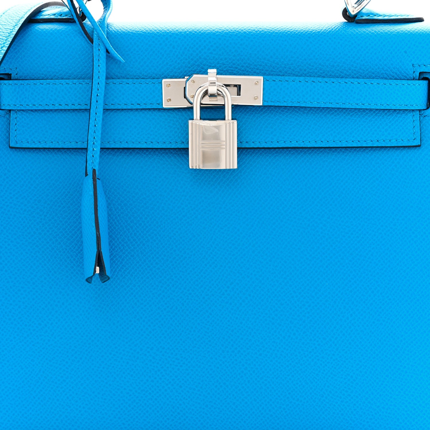 Hermes Epsom Kelly Sellier 25 Bleu Frida 8 of 13