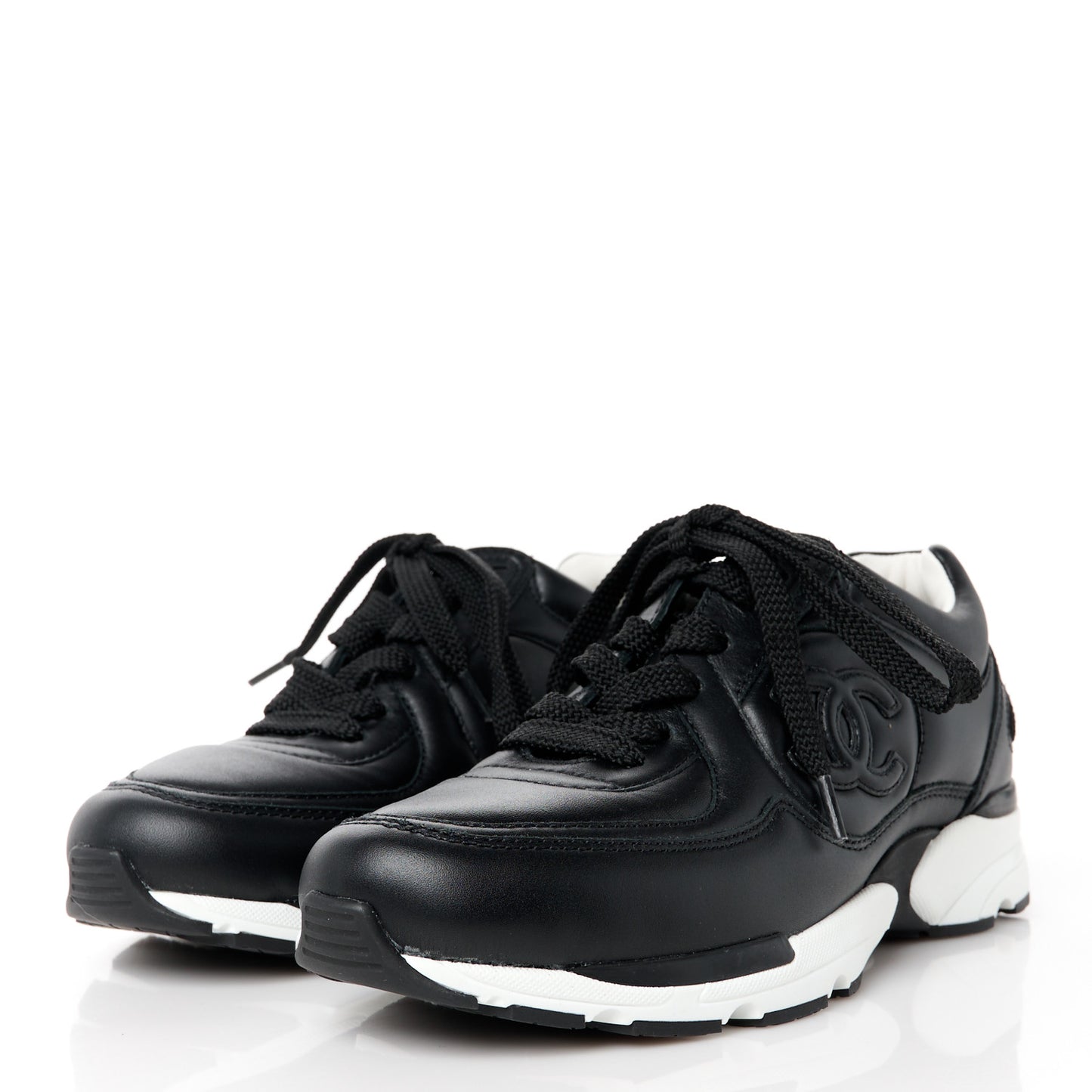 Calfskin CC Sneakers 35 Black