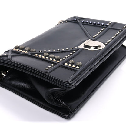 Christian Dior Lambskin Studded Medium Diorama Flap Bag Black Black 7 of 7