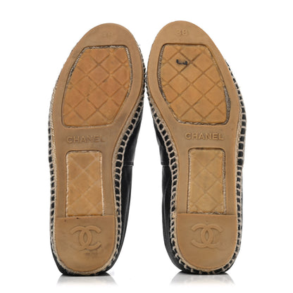 Chanel Lambskin CC Espadrilles 38 Black 5 of 7