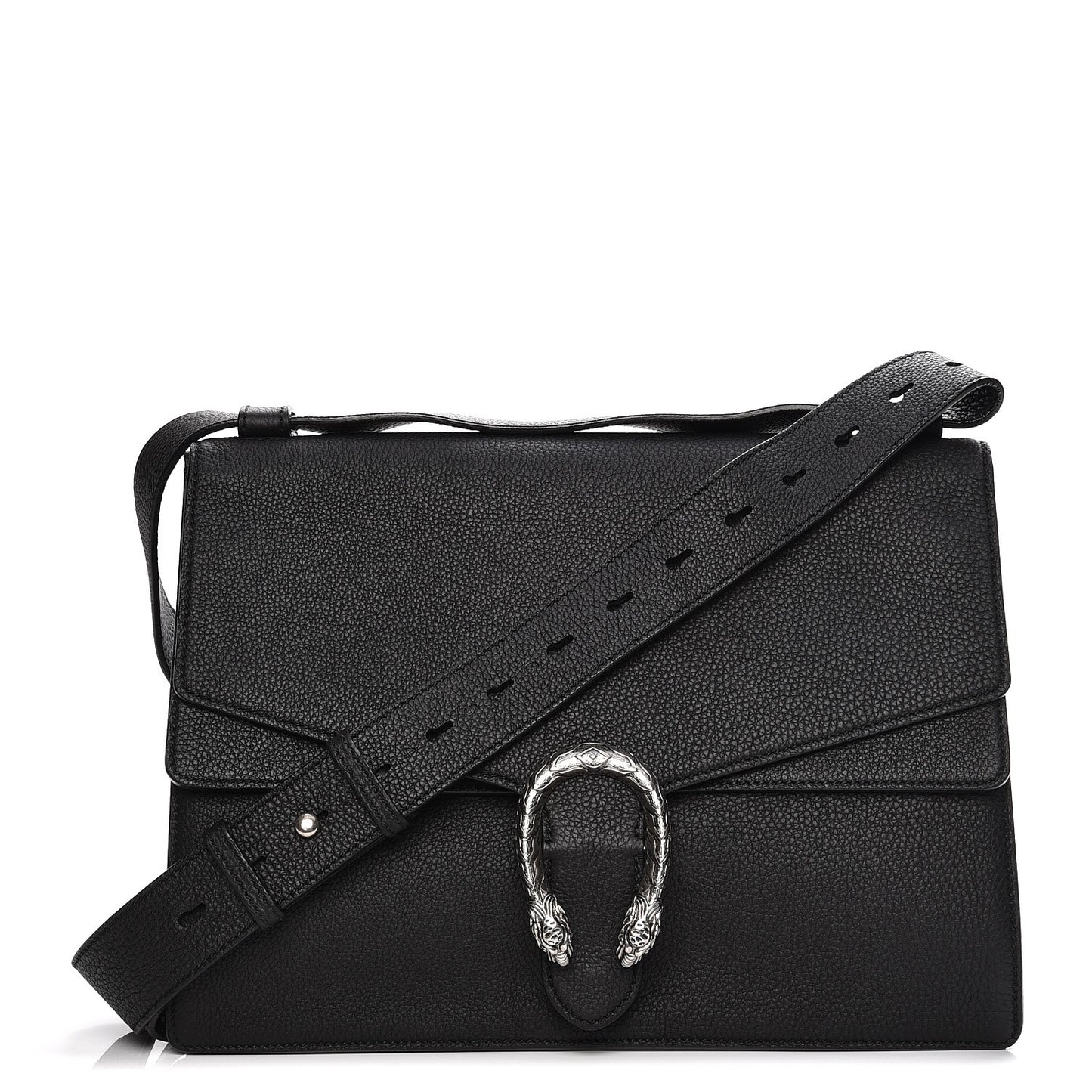 Pebbled Calfskin Medium Dionysus Messenger Bag Black