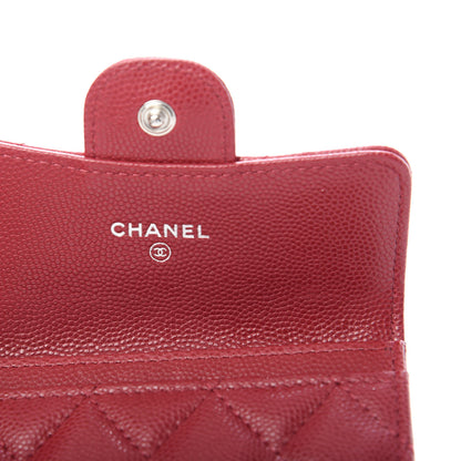 Chanel Caviar Quilted Flap Card Holder Wallet Red 6 of 9