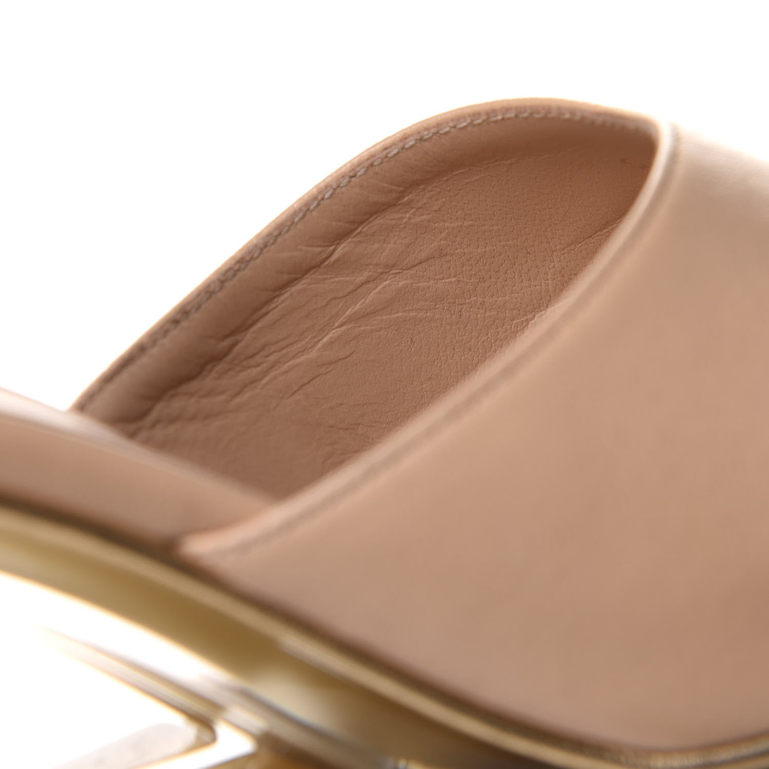 Chanel Lambskin Lucite CC Wedge Mules 37.5 Beige 16 of 17