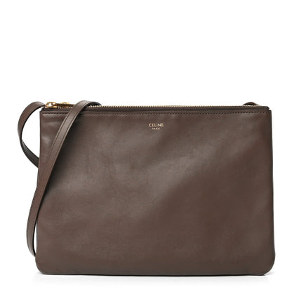 Celine Lambskin Large Trio Crossbody Bag Brown 1 of 11