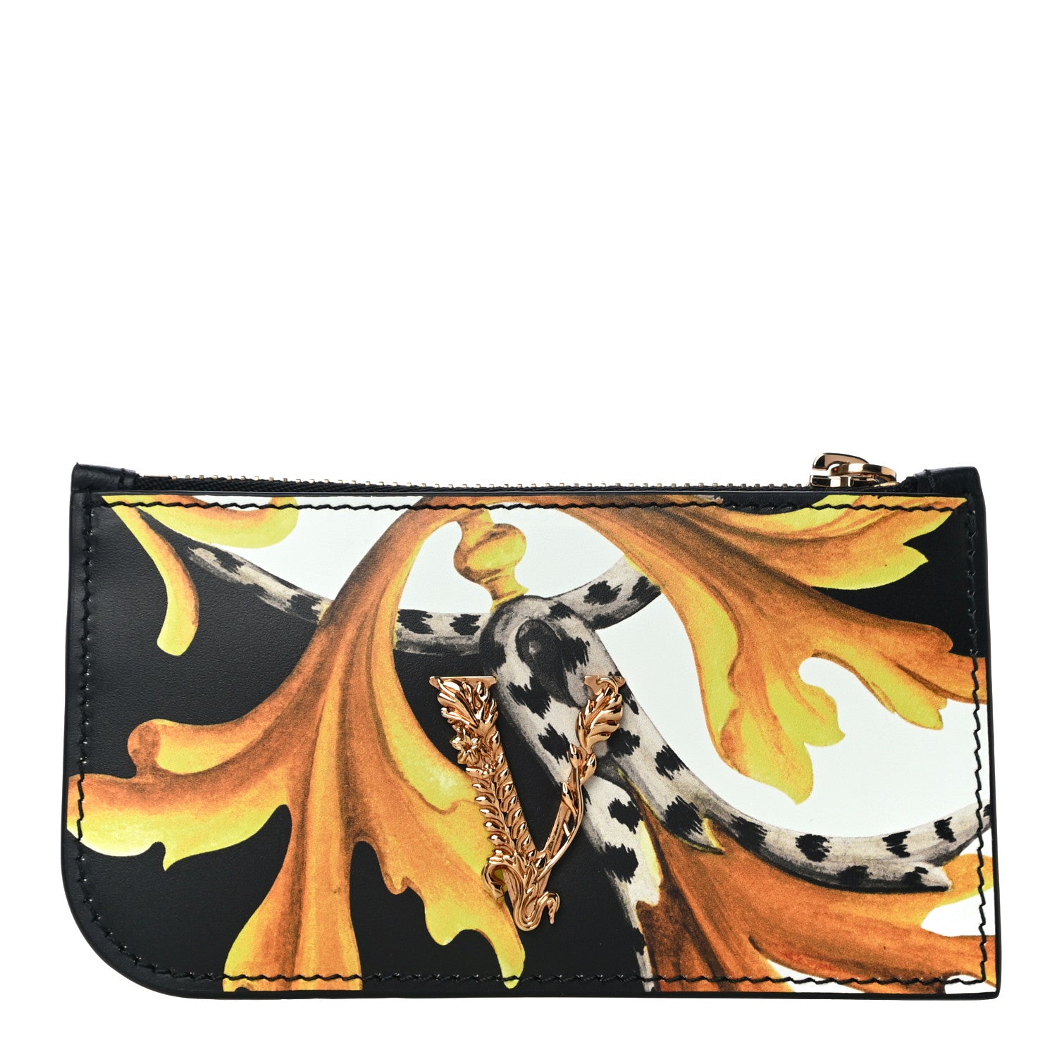 Versace Nappa Virtus Zip Pouch Card Holder 1 of 10