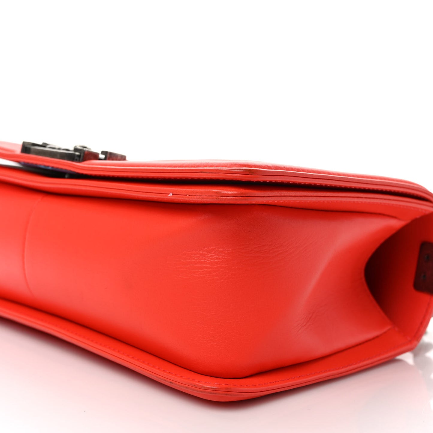 Calfskin Chevron Quilted Medium Boy Flap Coral