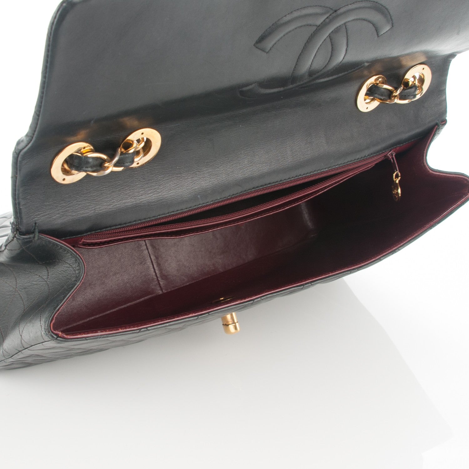 Chanel Lambskin Quilted XL Jumbo Single Flap Black 5 of 8