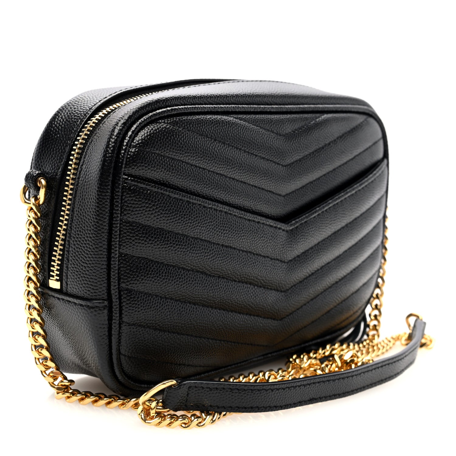 Saint Laurent Grain De Poudre Matelasse Monogram Mini Lou Camera Bag Black 3 of 9