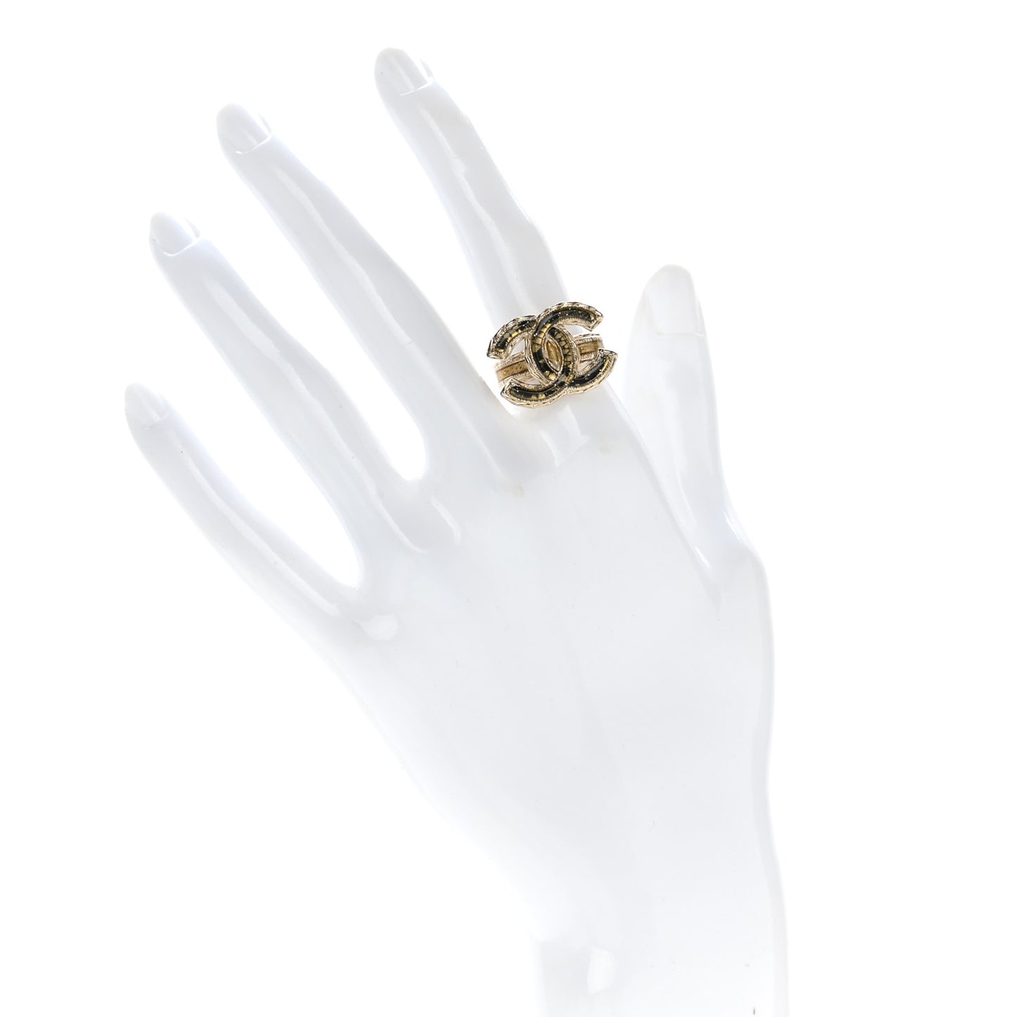 Glitter Enamel CC Ring 5 Gold