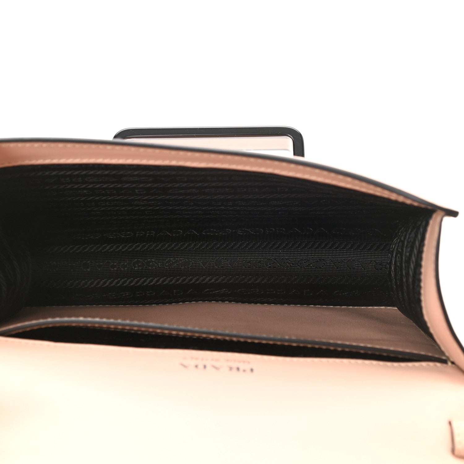 Prada Spazzolato Soft Calfskin Plex Ribbon Bag Pesco 5 of 9