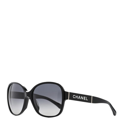 Chanel Polarized Round Sunglasses Black 1 of 7