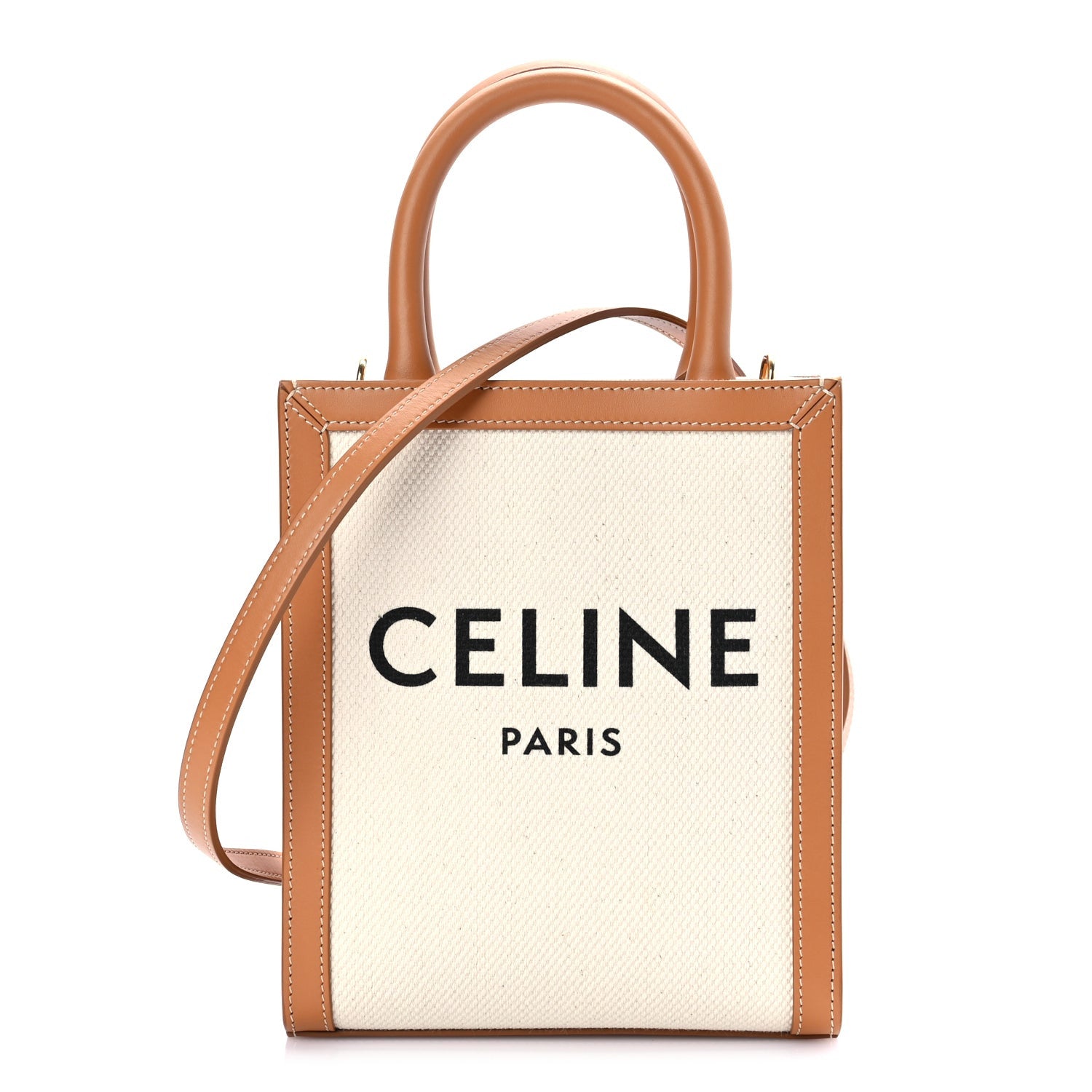 Celine Canvas Calfskin Mini Vertical Cabas Natural Tan 11 of 16
