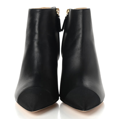 Chanel Lambskin Grosgrain Cap Toe Short Ankle Boots 36 Black 2 of 9