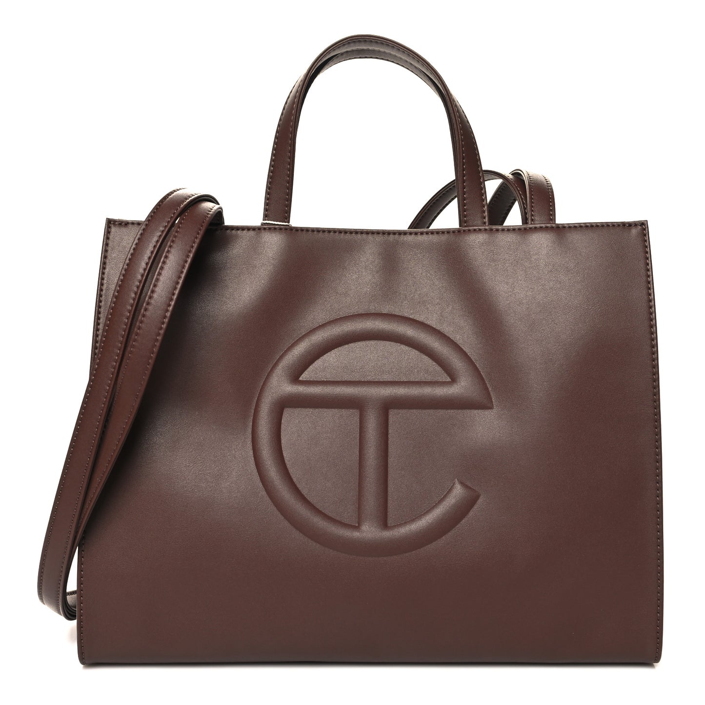 Vegan Leather Medium Shopping Bag Chocolate