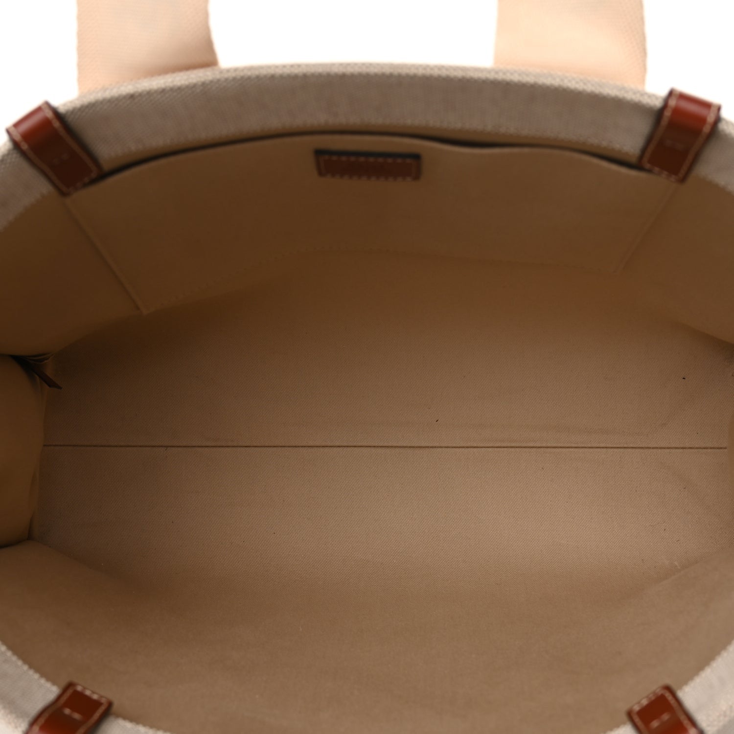 Chloe Cotton Calfskin Large Woody Ribbon Tote White Brown 4 of 10