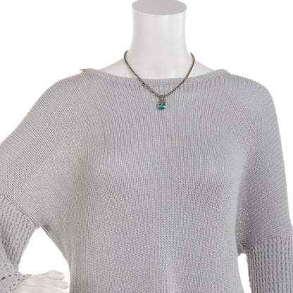 David Yurman Sterling Silver and 14k Gold Blue Topaz Acorn Pendant Necklace 2 of 7