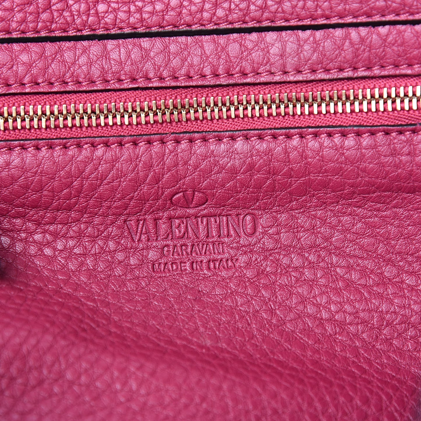 Grained Calfskin Small Rockstud Tote Deep Cyclamin