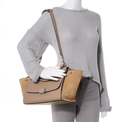 Celine Drummed Leather Suede Mini Trapeze Dune 2 of 7