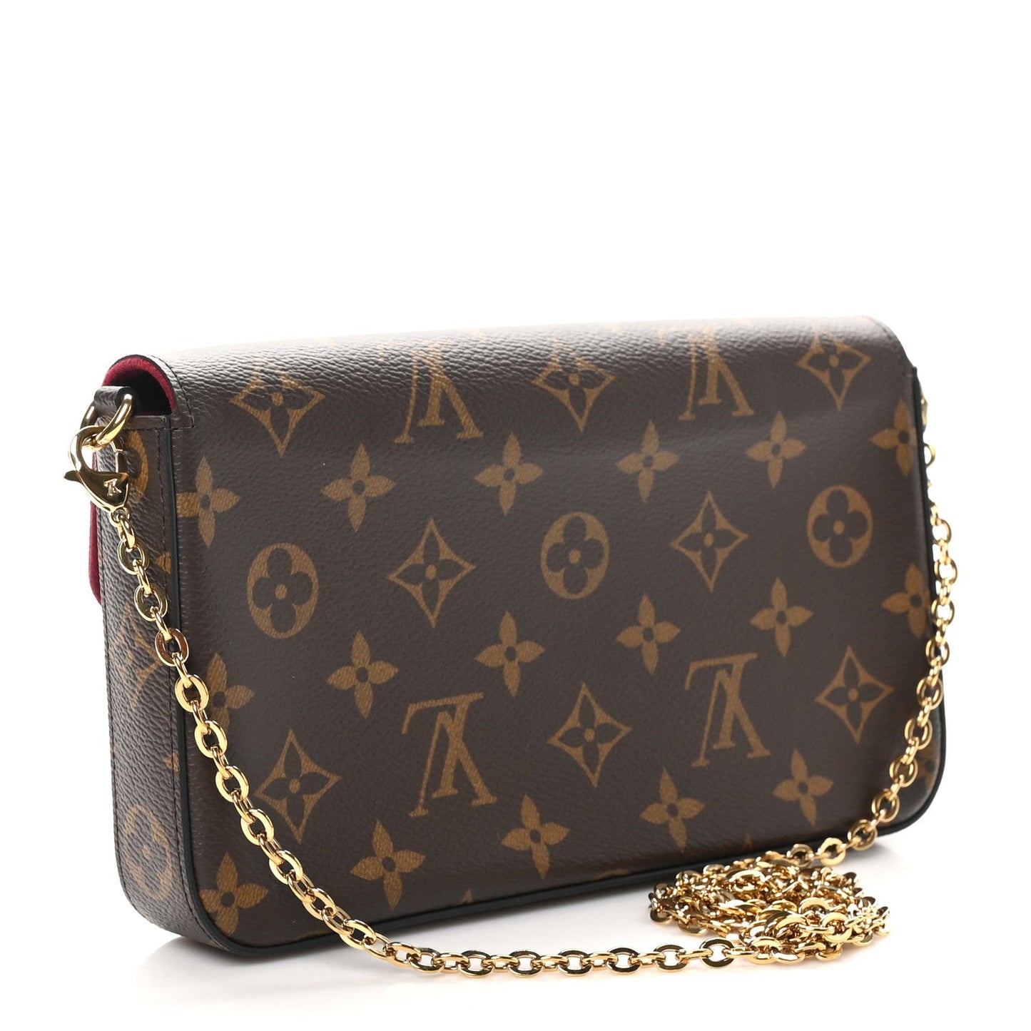Monogram Pochette Felicie Chain Wallet Fuchsia