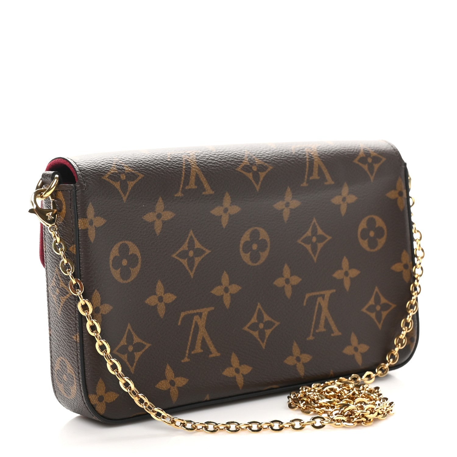Louis Vuitton Monogram Pochette Felicie Chain Wallet Fuchsia 4 of 7