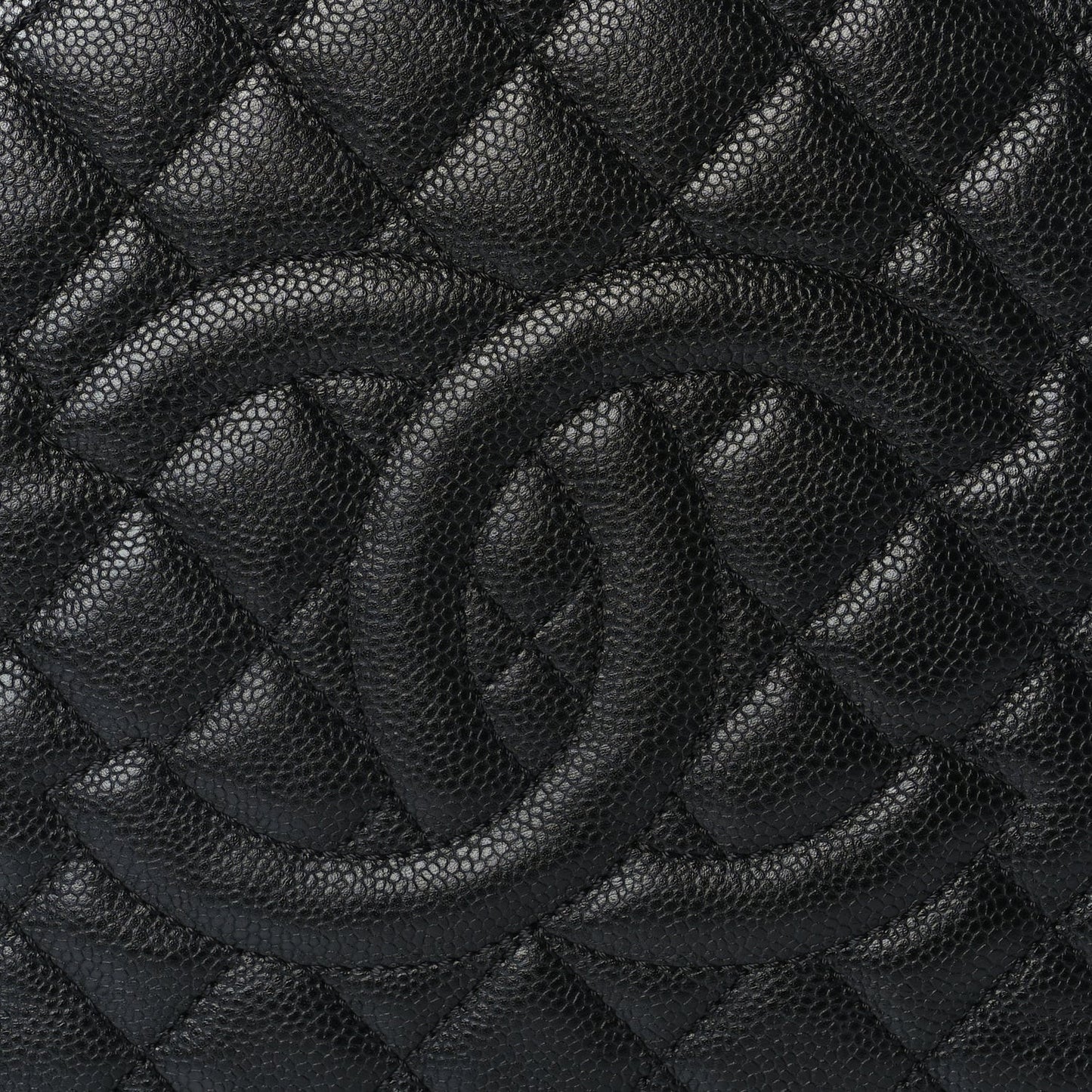 Caviar Quilted Grand Shopping Tote GST Black