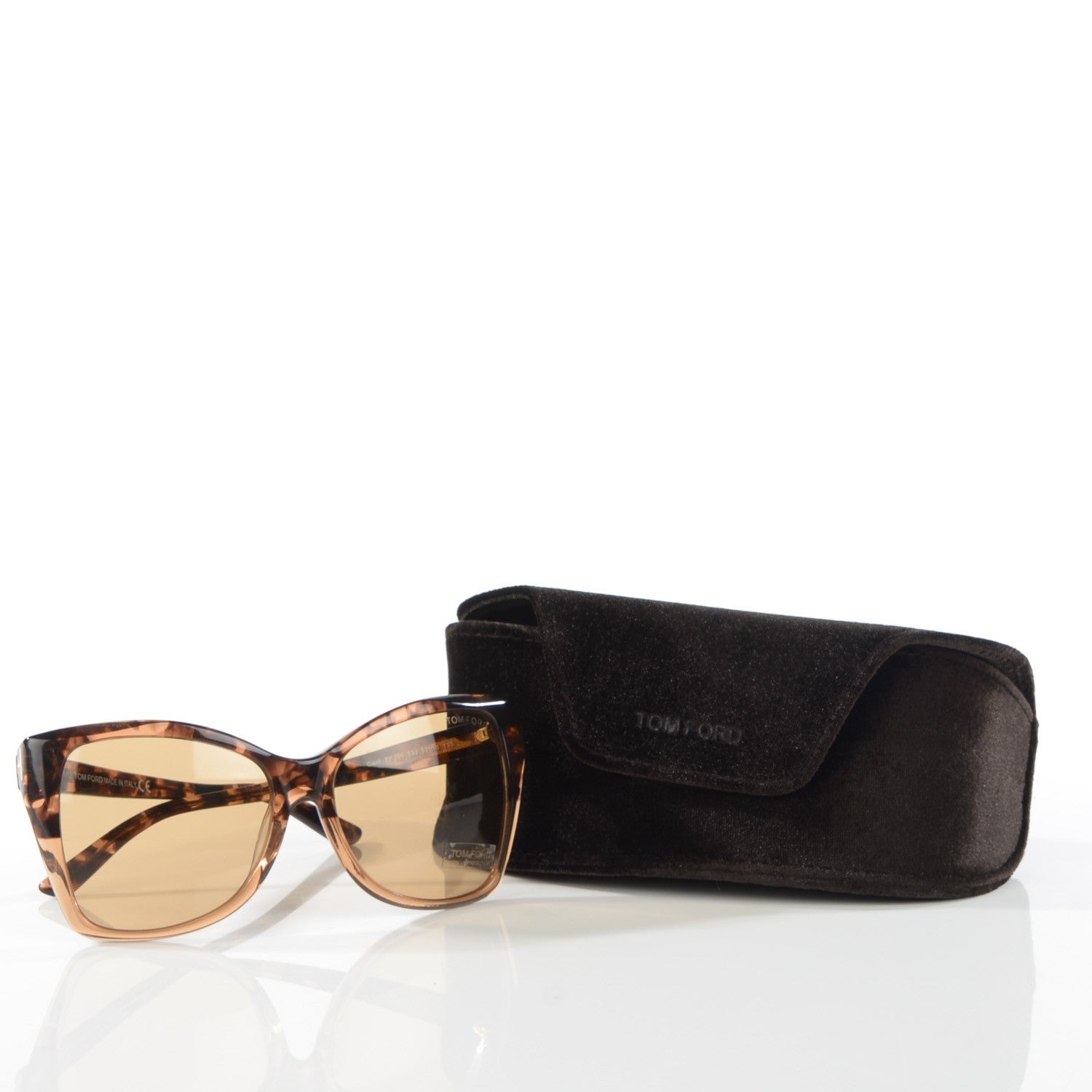 Tom Ford Carli Oversize Square Cateye Sunglasses TF295 Blonde Havana 7 of 7