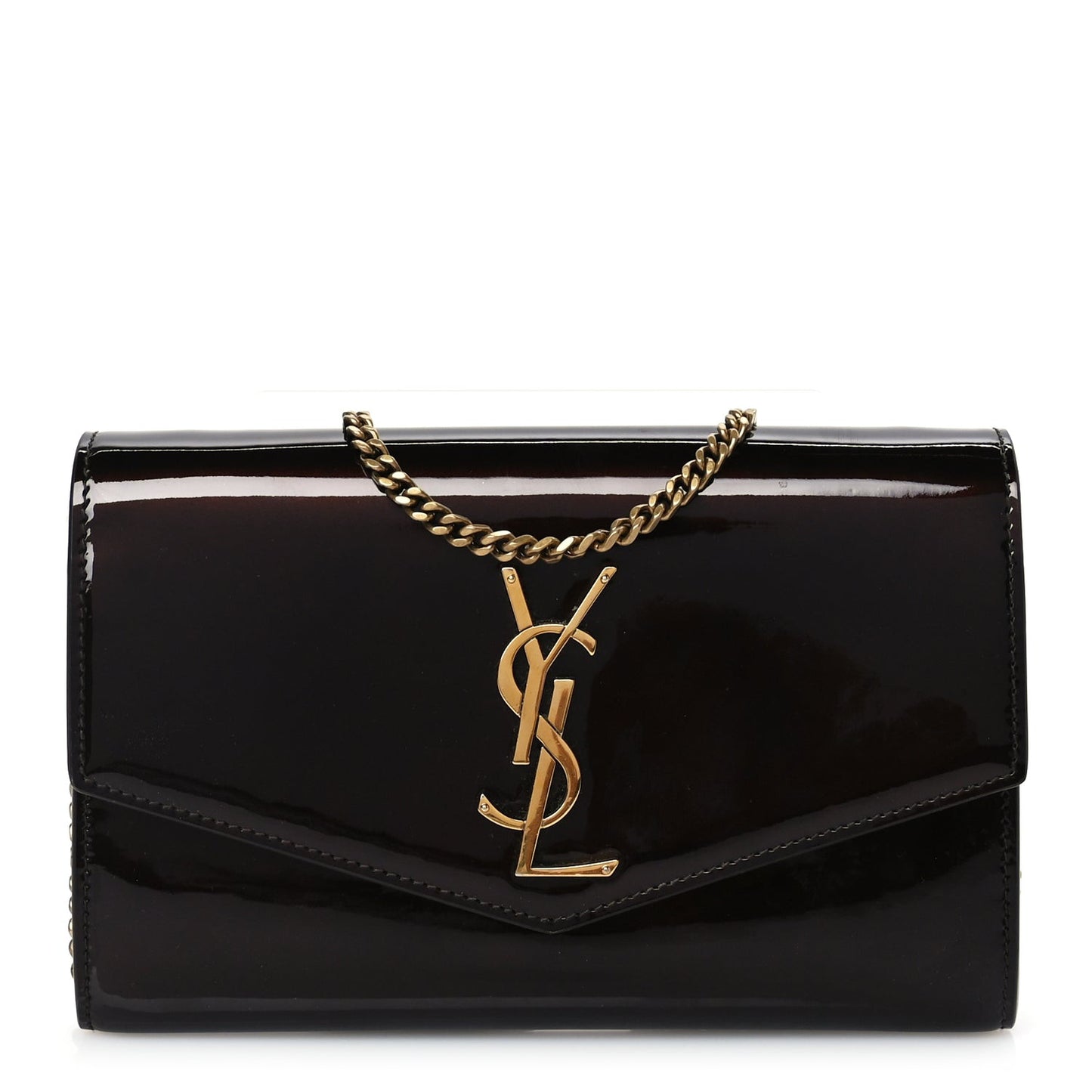 Patent Uptown Chain Wallet Nut Brown
