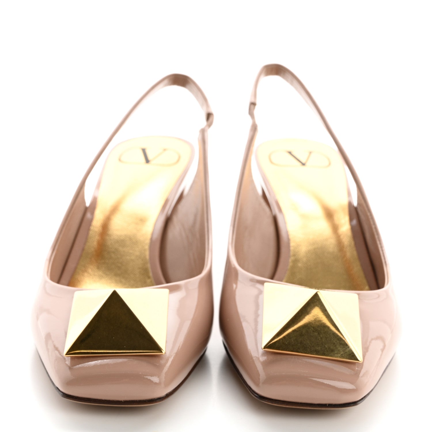 Valentino Garavani Patent One Stud Ankle Strap 60mm Block Heel Pumps 36 Rose Cannelle 3 of 11