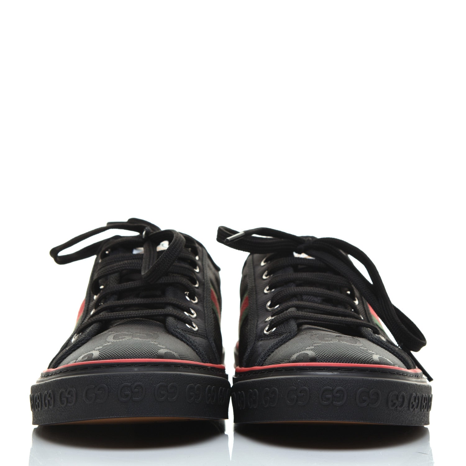 Gucci Econyl Nylon Web Monogram Off The Grid Mens 1977 Tennis Sneakers 10 Black 2 of 7