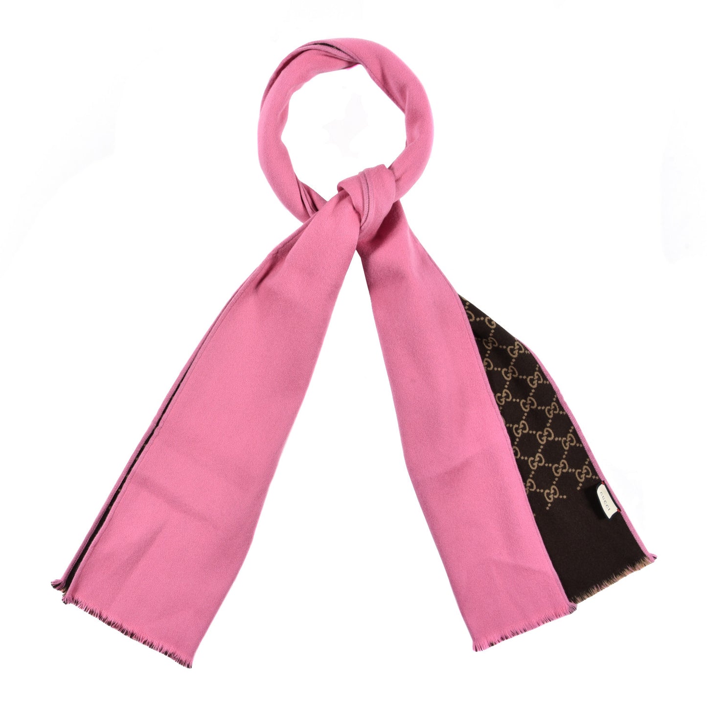 Wool Silk GG Monogram Ripon Simple Scarf Roseate