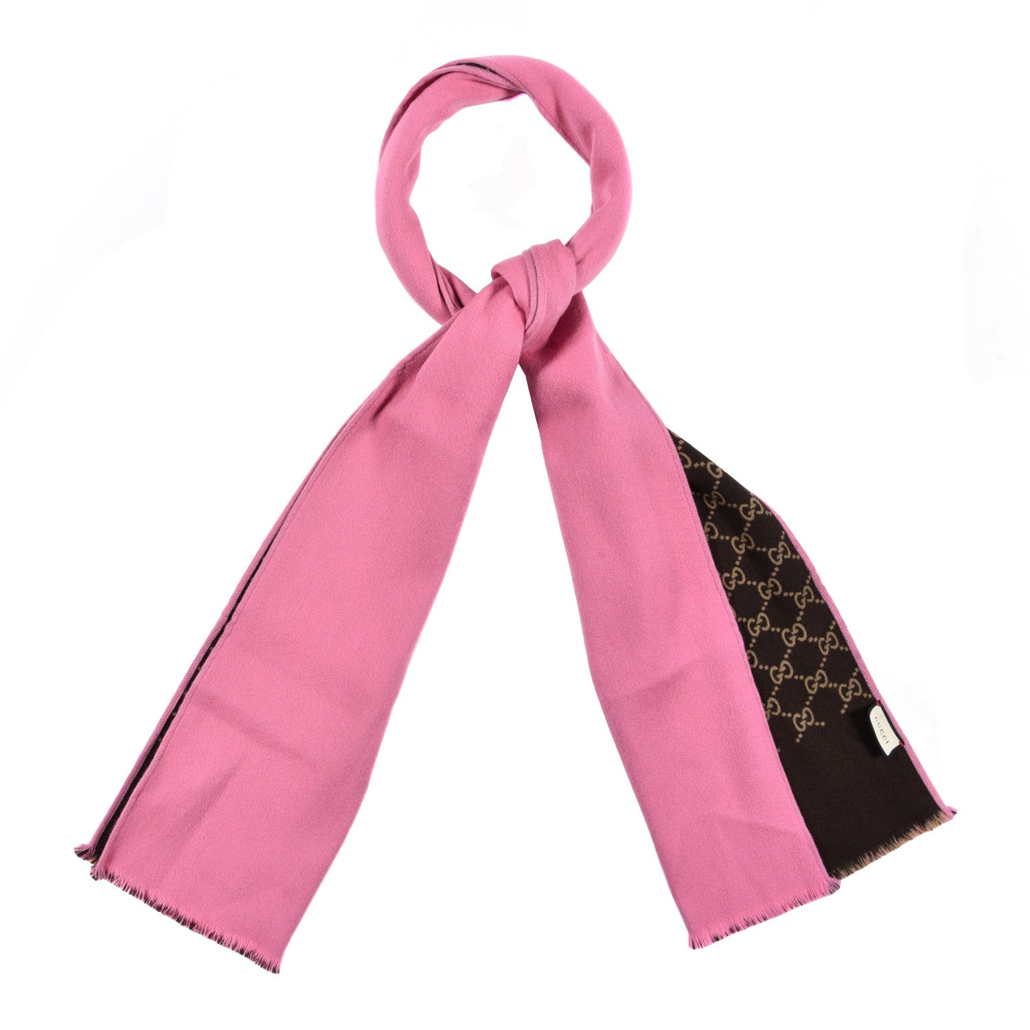 Gucci Wool Silk GG Monogram Ripon Simple Scarf Roseate 1 of 5