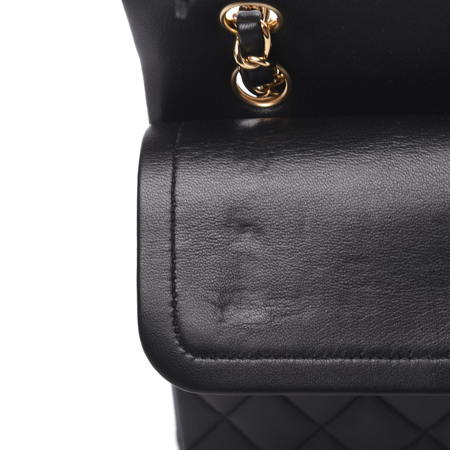 Lambskin Quilted Medium Double Flap Black