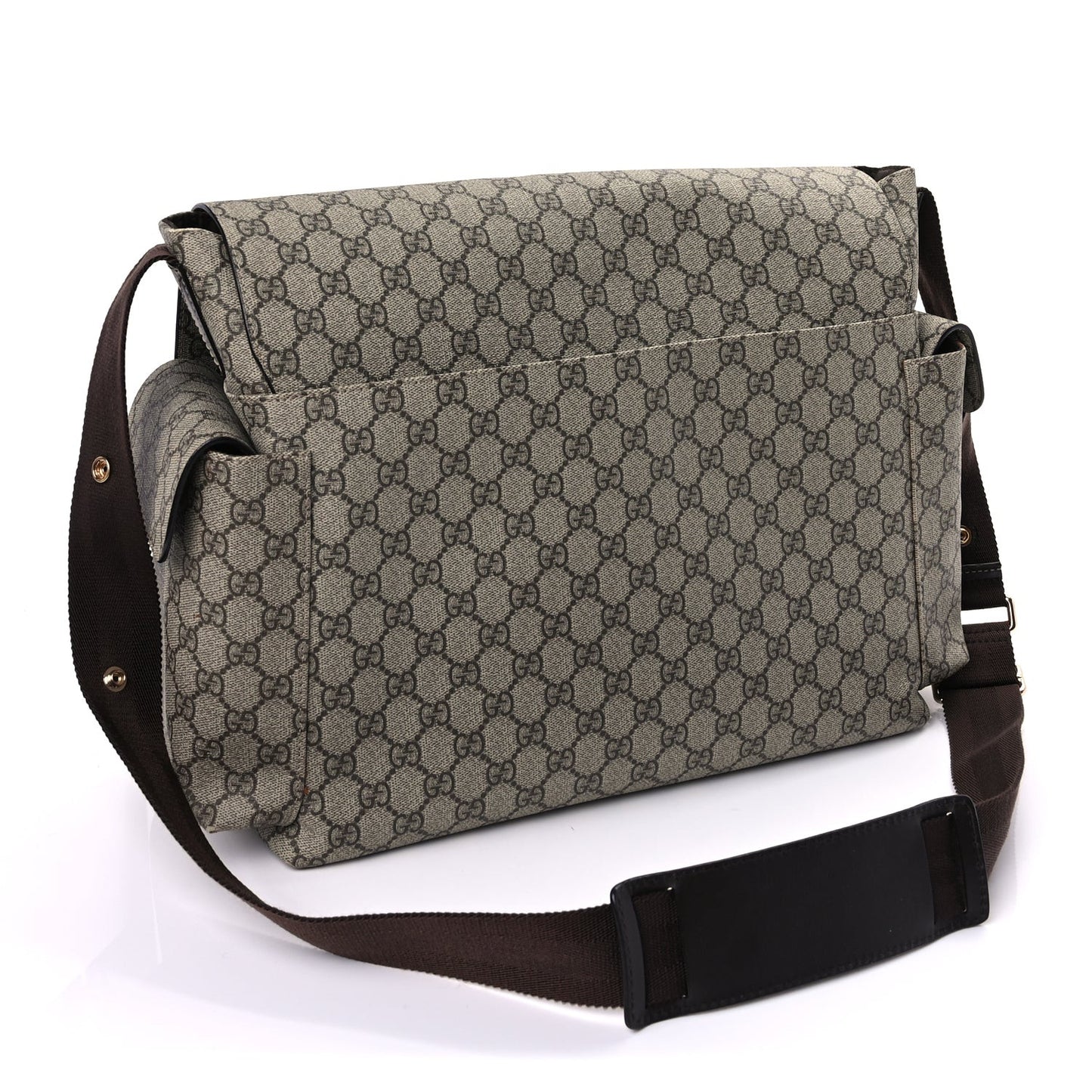 GG Plus Monogram Messenger Diaper Bag  Dark Brown