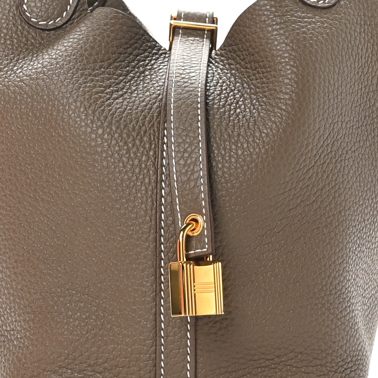 Taurillon Clemence Picotin Lock 18 PM Etoupe