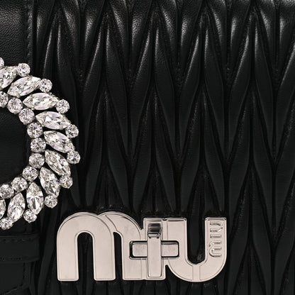 Miu Miu Matelasse Crystal Embellished Shoulder Bag Black 6 of 8