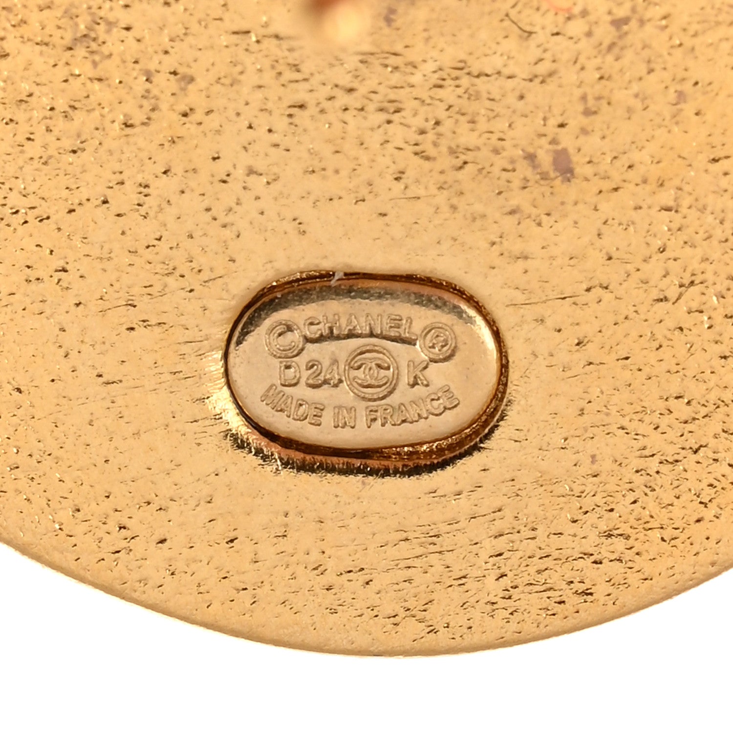 Chanel Metal Quilted CC Earrings Gold 3 of 4