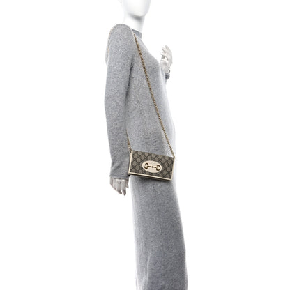 Gucci GG Supreme Monogram Azalea Calfskin Horsebit 1955 Wallet On Chain Beige Ebony Mystic White 2 of 10