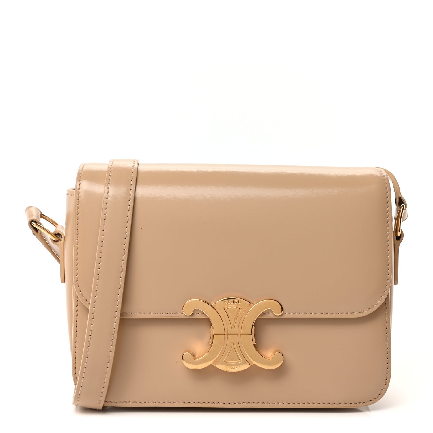 Celine Shiny Calfskin Teen Triomphe  Nude 1 of 9
