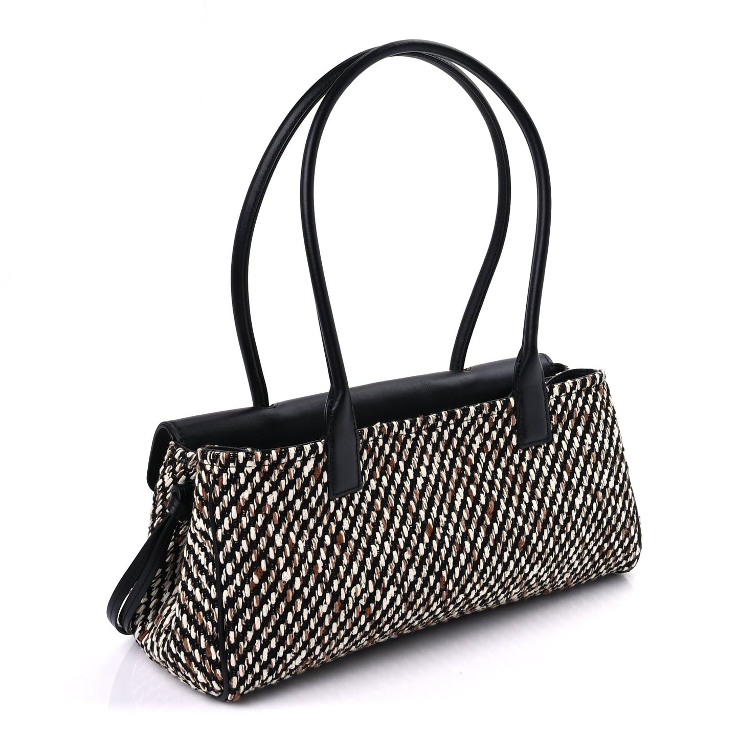 Calfskin Tweed Urban Essentials Small Shopping Bag Black