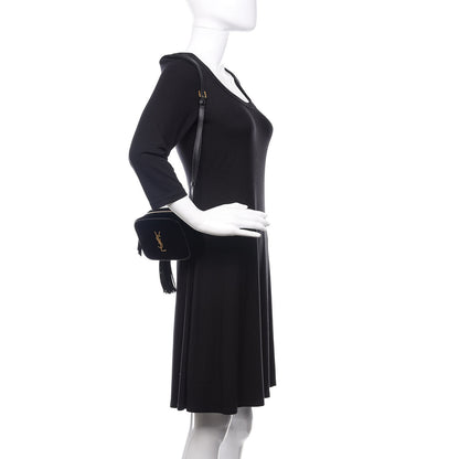 Saint Laurent Velour Matelasse Monogram Lou Belt Bag Black 2 of 9