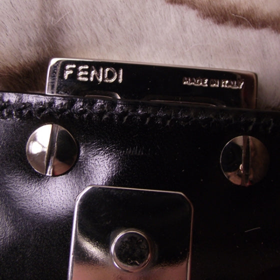 Calf Hair Zebra Print Baguette Handbag Bag