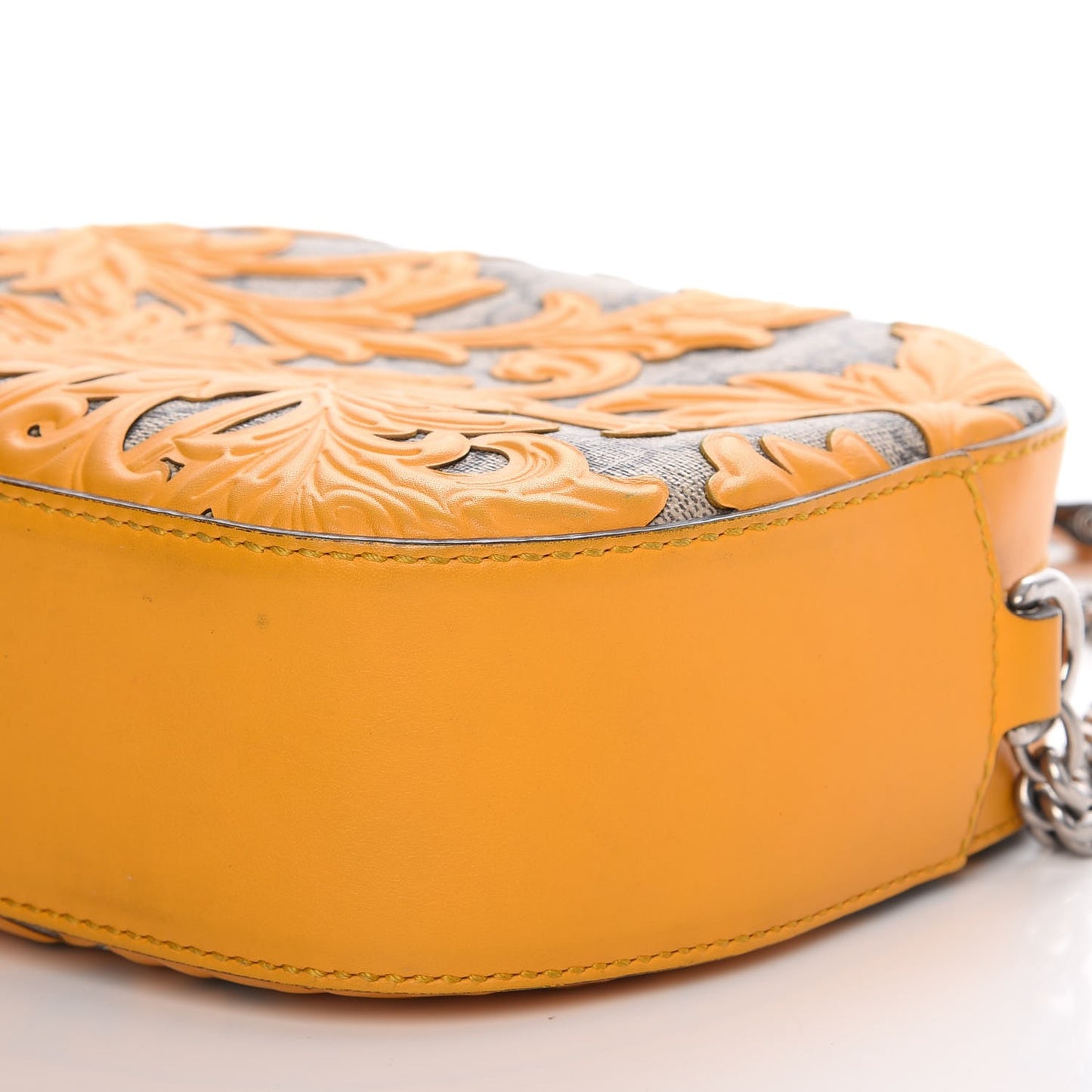 GG Supreme Monogram Arabesque Mini Chain Shoulder Bag Beige Yellow