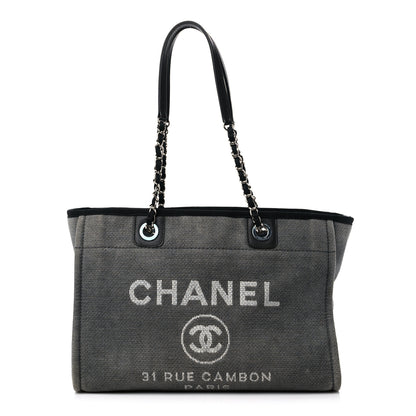 Chanel Canvas Small Deauville Tote Grey 1 of 16