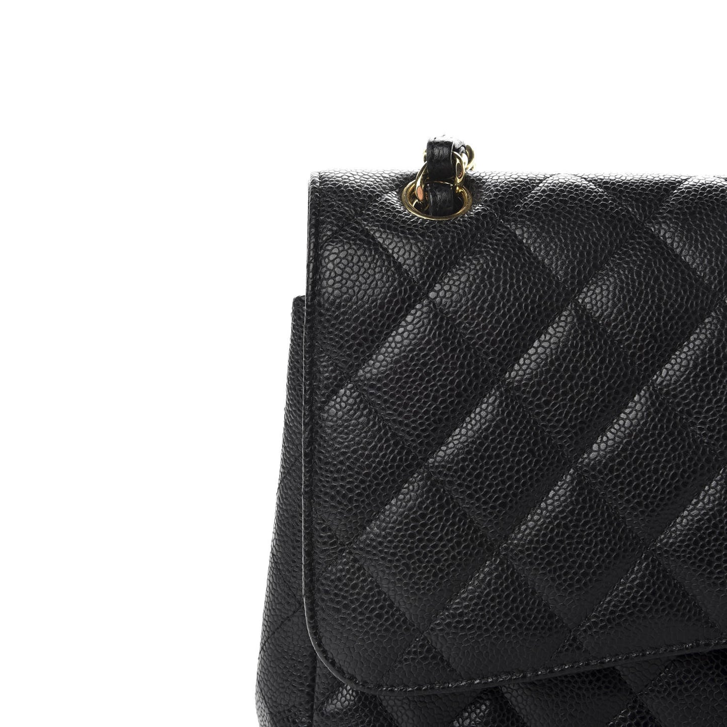 Caviar Quilted Jumbo Double Flap Black